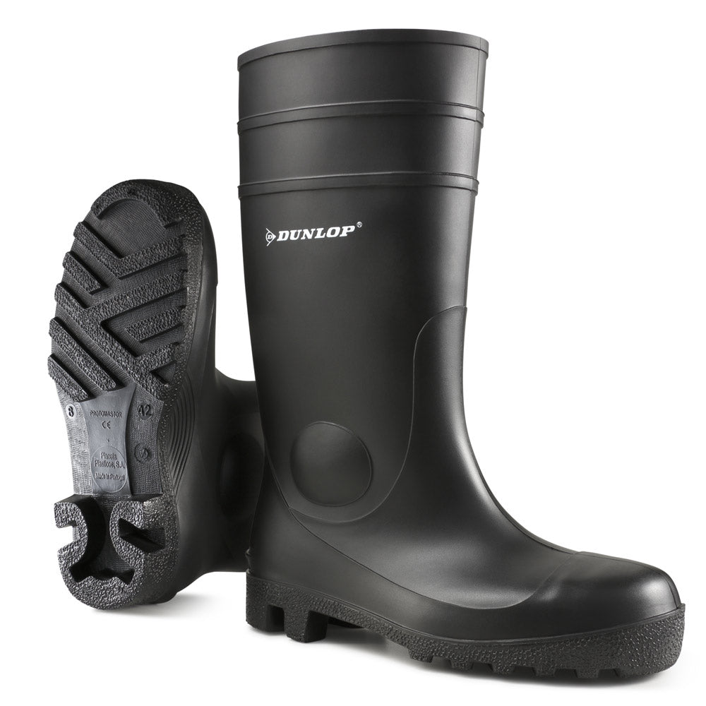 dunlop black safety wellies