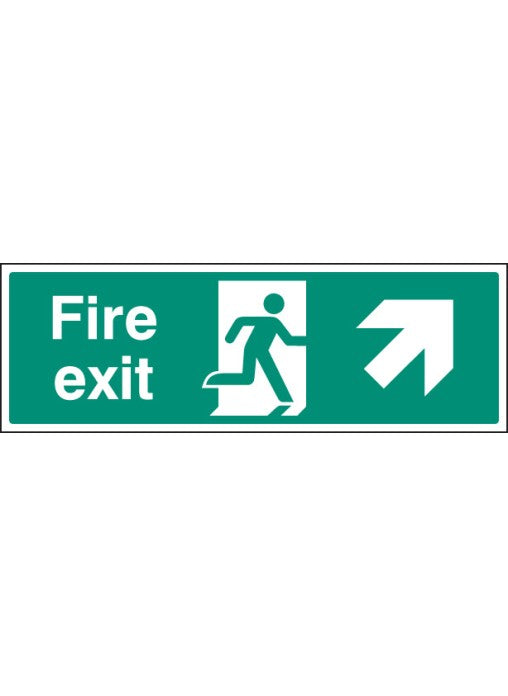 Fire Exit Safety Sign - Up and Right