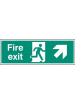 Fire Exit Safety Sign - Up and Right