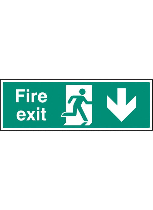 Fire Exit Safety Sign - Down