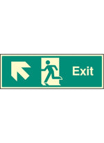 Exit Safety Sign - Up and Left