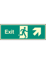 Exit Safety Sign - Up and Right