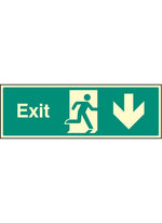 Exit Safety Sign - Down