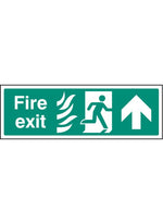 HTM Fire Exit Safety Sign - Arrow Up Straight On