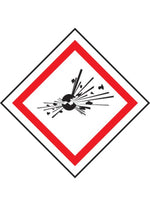 explosive substance ghs labels sign
