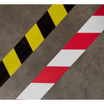 black yellow floor warning tape