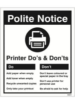 Do's & Don'ts - Printer