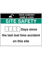 days since accident, lost time site board