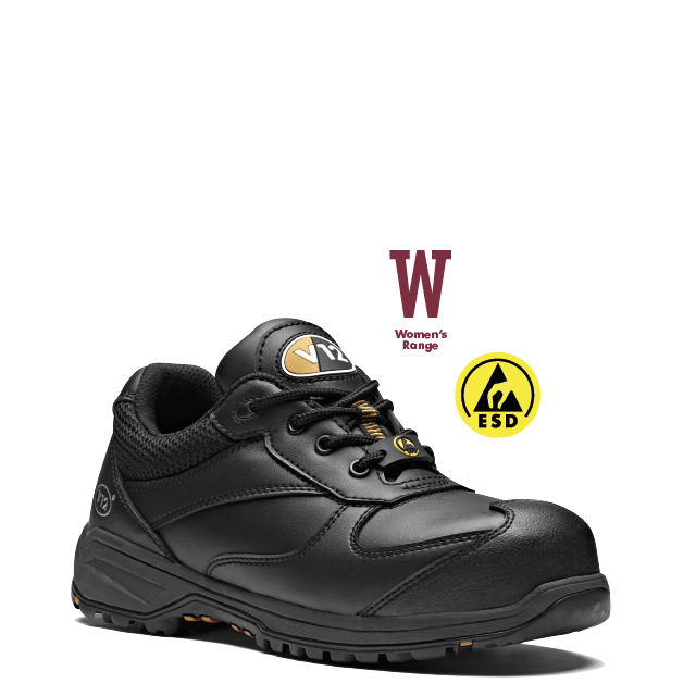 V12 - V1915 Boost Black Metal-Free Vegan Ladies ESD Safety Trainer shoe