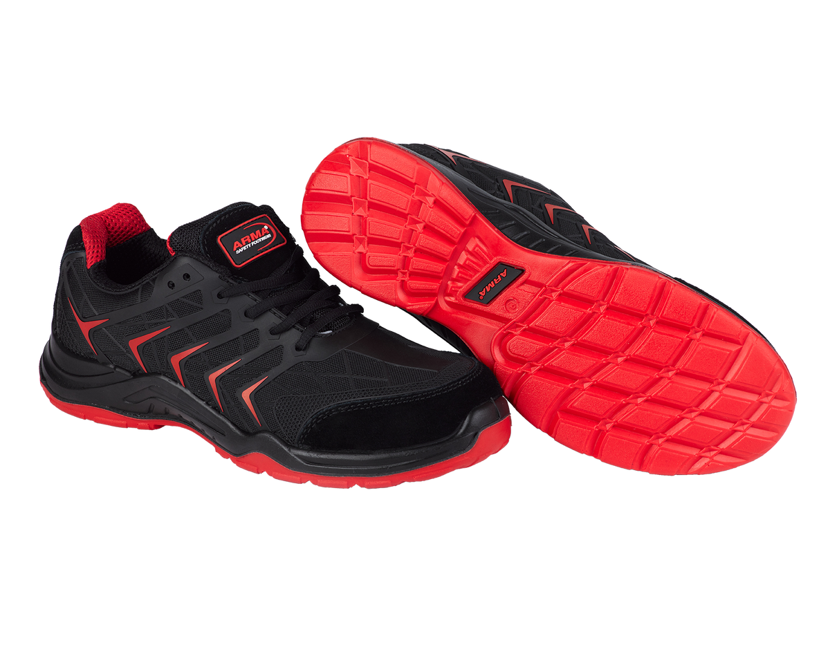 A10-VIPER S1P Black KPU Suede Safety Trainers – Steel Toe, Lightweight, Slip Resistant