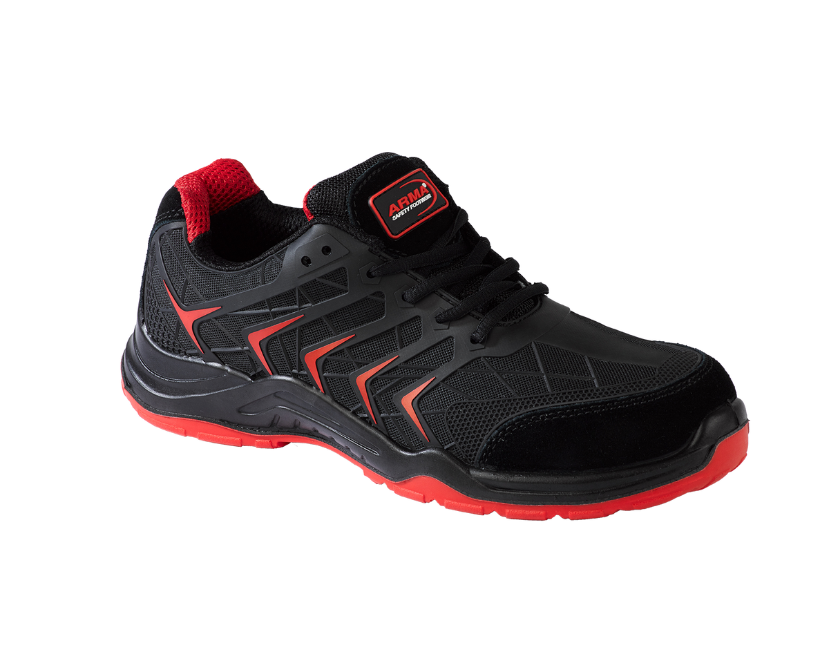 A10-VIPER S1P Black KPU Suede Safety Trainers – Steel Toe, Lightweight, Slip Resistant