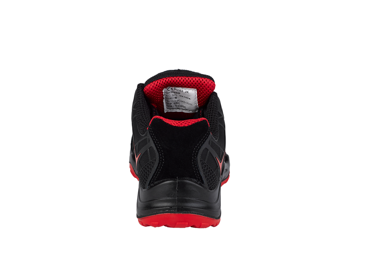 A10-VIPER S1P Black KPU Suede Safety Trainers – Steel Toe, Lightweight, Slip Resistant