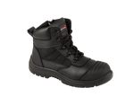A16-TITAN S3 Black Leather Zip Side Safety Boots – Steel Toe, SRC Rated