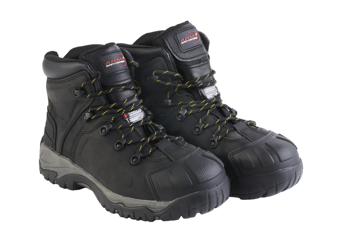 A24-WILDCAT S3 Waterproof Safety Boot – Black Leather, Metal-Free, Thinsulate-Lined