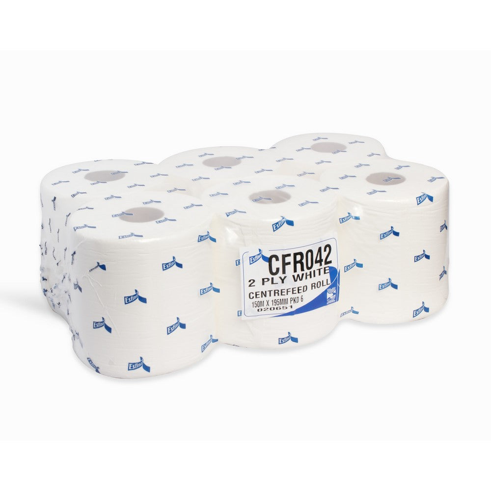 cfr042 2ply white centrefeed rolls