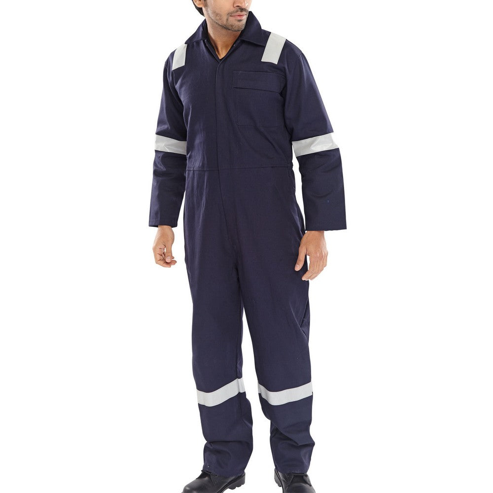 navy beeswift hi-viz fire proof boilersuit