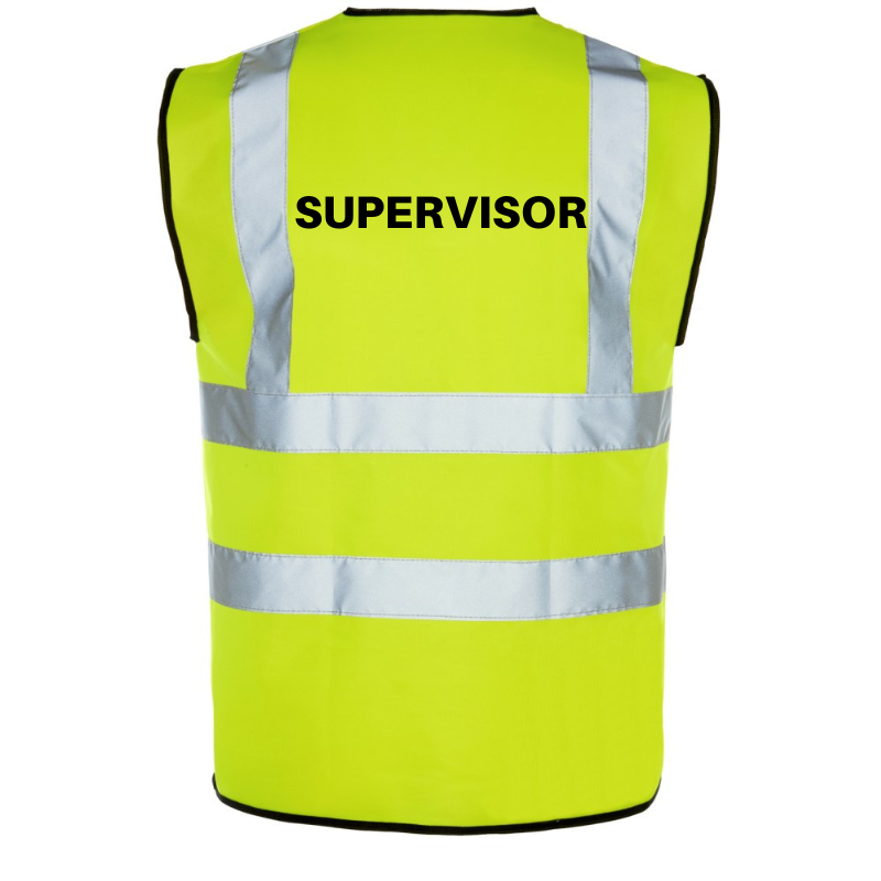 SUPERVISOR Printed Hi-Viz Waistcoat - High Visibility Vest