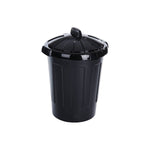 Black Plastic Dustbin with Lid
