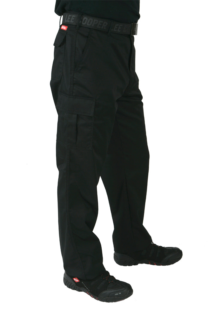 Lee Cooper LCPNT205 Black Cargo Trousers – Durable, Easy Care Workwear