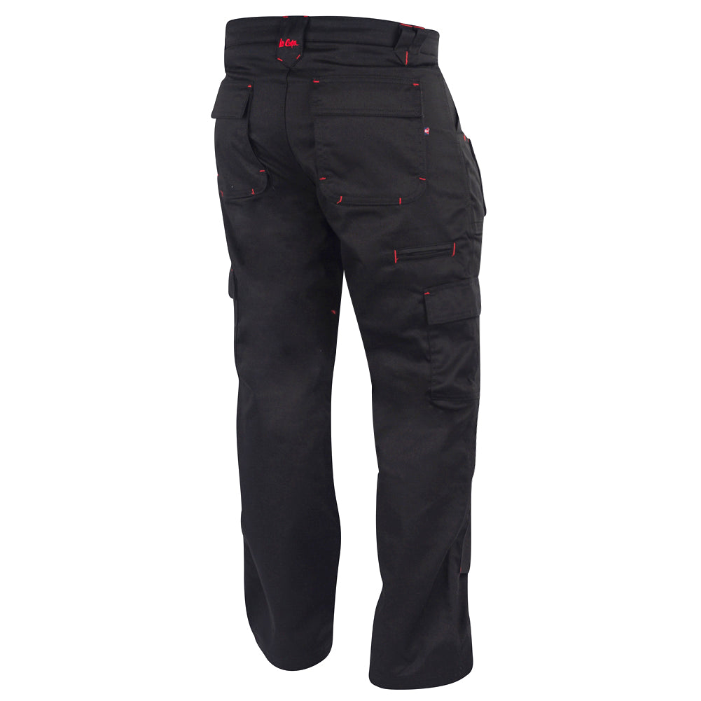 Lee Cooper LCPNT206 Black Multi-Pocket Cargo Trouser – Durable Workwear with Knee Pad Pocket