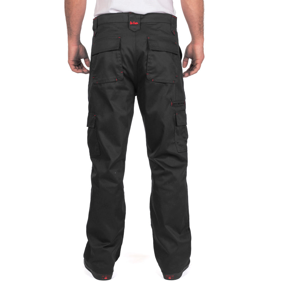 Lee Cooper LCPNT206 Black Multi-Pocket Cargo Trouser – Durable Workwear with Knee Pad Pocket