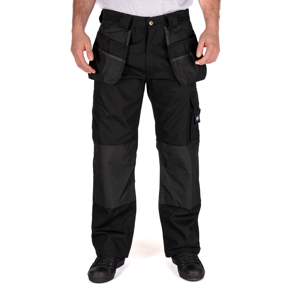 Lee Cooper LCPNT216 Black Holster Pocket Cargo Trousers – Durable Workwear with Multiple Utility Pockets