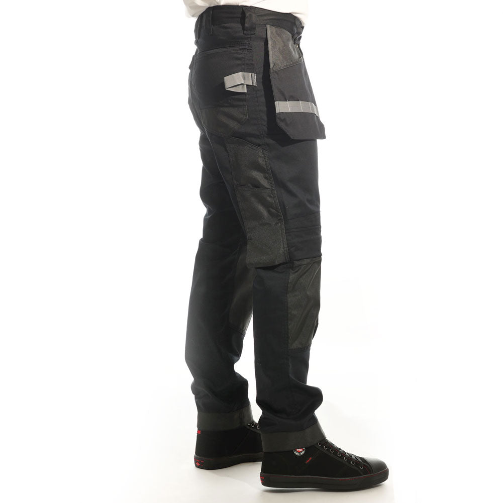 Lee Cooper LCPNT245 Black Stretch Work Trousers with Holster & Knee Pad Pockets