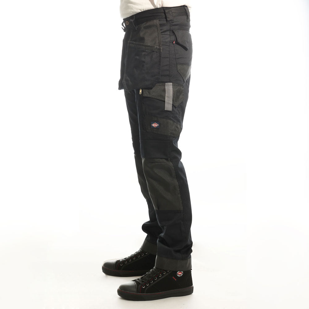 Lee Cooper LCPNT245 Black Stretch Work Trousers with Holster & Knee Pad Pockets