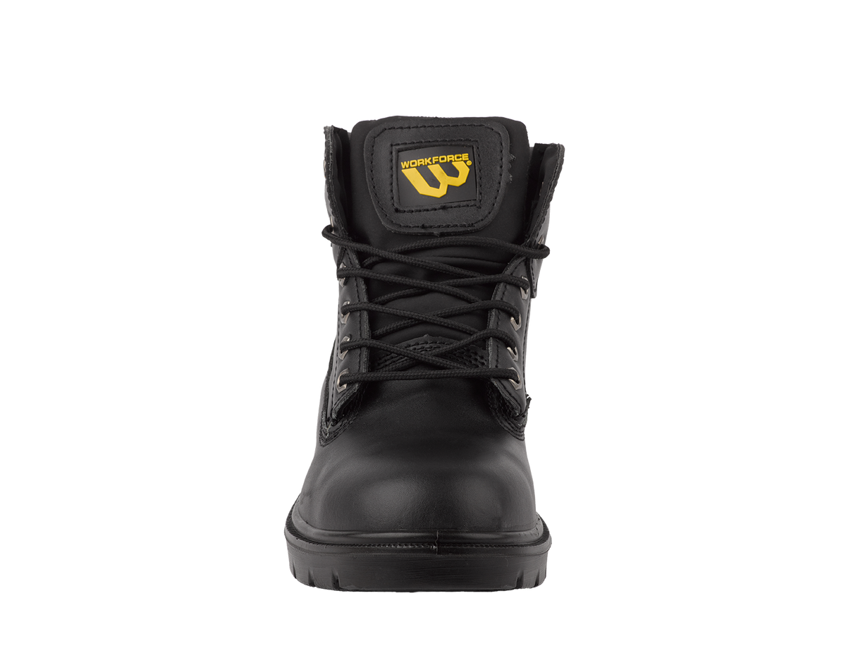 Workforce WF302-P Black Leather Safety Boot – S1P | SRC | Durable & Comfortable