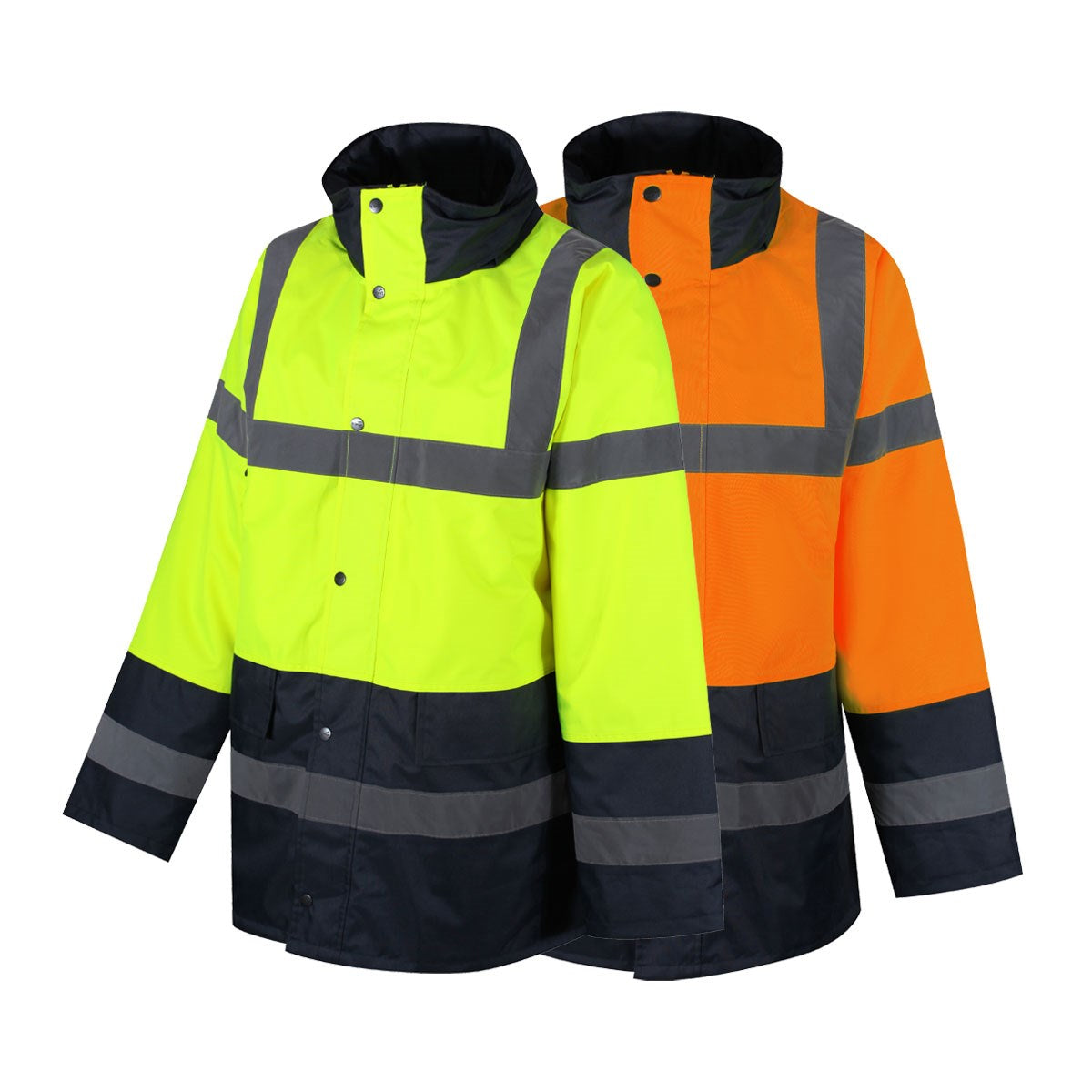 TJK03 Hi-Viz 2 Tone Padded Jacket Class 2 - Waterproof & Quilted
