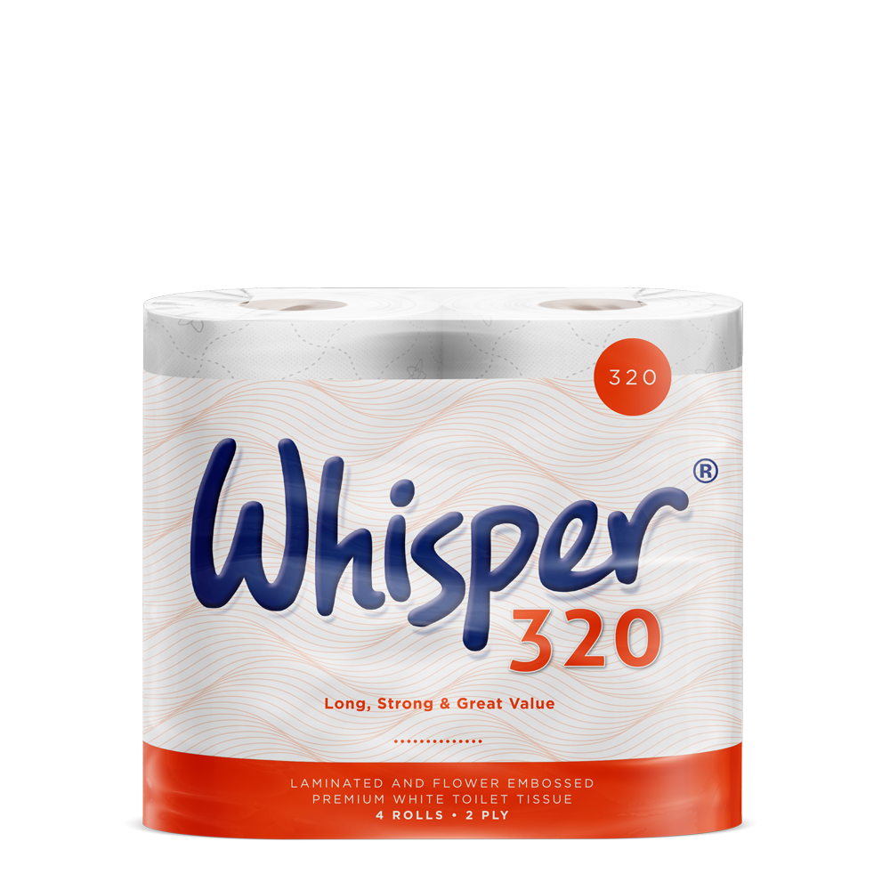 320 sheet whisper loo roll