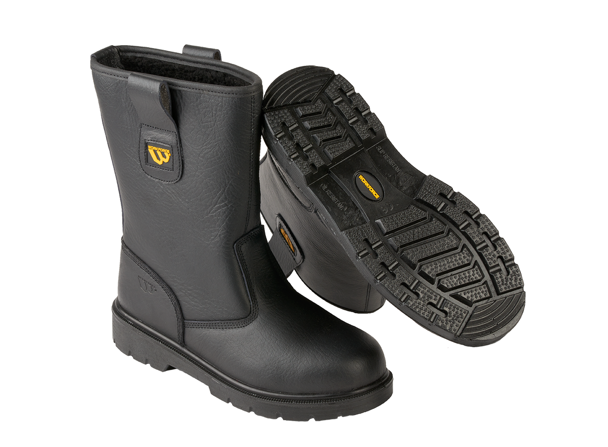 Workforce WF27-P Black Leather Safety Rigger Boot – S1P | SRC | Steel Toe