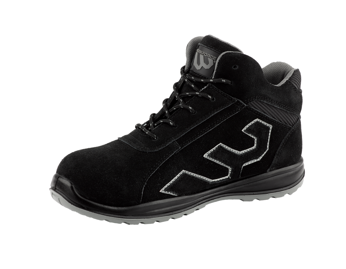 Workforce WF33-P Black Suede Safety Boot – SBP | SRC | Steel Midsole