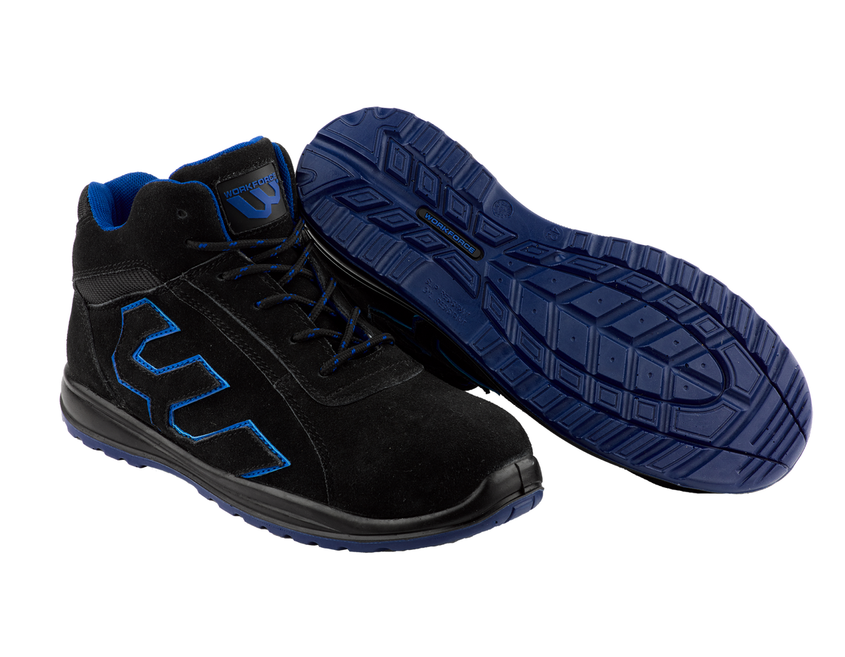 Workforce WF34-P Black Suede Safety Boot – SBP | SRC | Steel Midsole