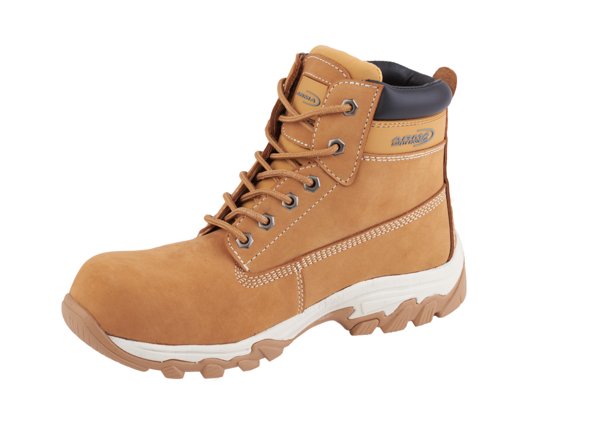 A20-STORM S1P Honey Nubuck Metal-Free Safety Boots – Lightweight, Slip Resistant