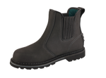 A21-DEFENDER S3 Black Leather Chelsea Safety Boots – Slip & Heat Resistant, Goodyear Welted