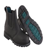 A21-DEFENDER S3 Black Leather Chelsea Safety Boots – Slip & Heat Resistant, Goodyear Welted