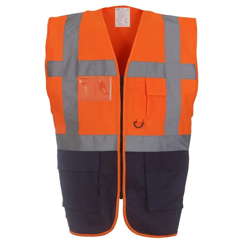 Yoko YK103 Hi-Viz Executive Waistcoat Vest 2 Tone