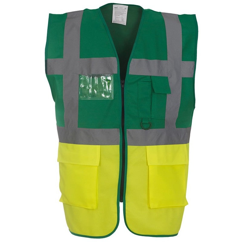 Yoko YK103 Hi-Viz Executive Waistcoat Vest 2 Tone