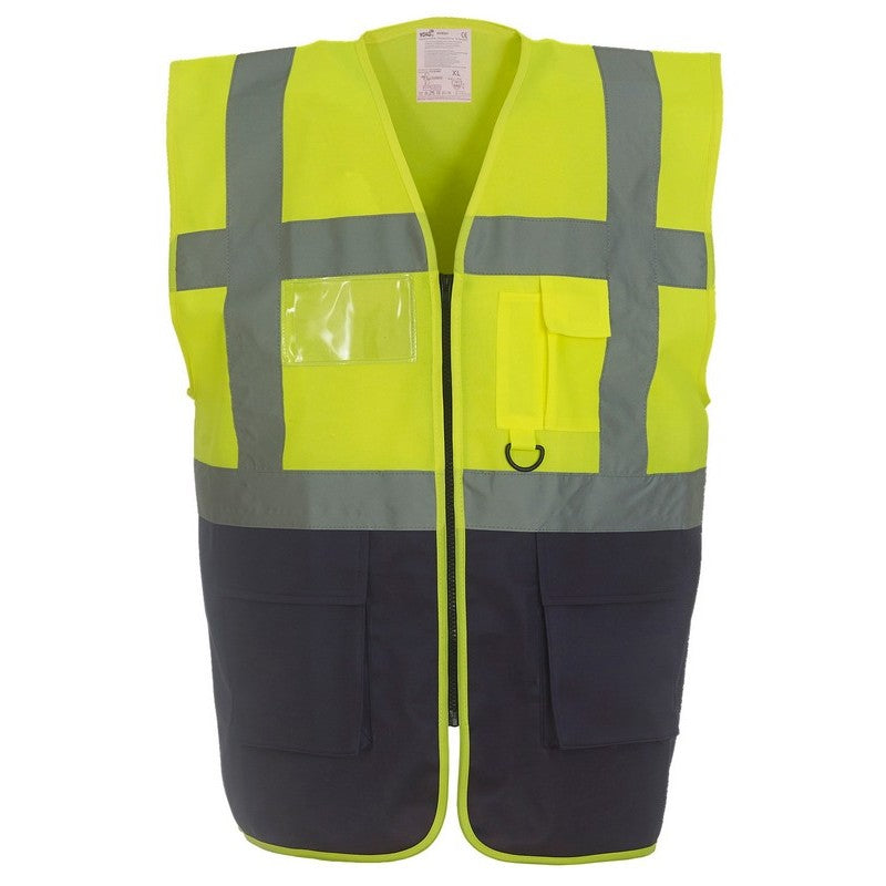 Yoko YK103 Hi-Viz Executive Waistcoat Vest 2 Tone