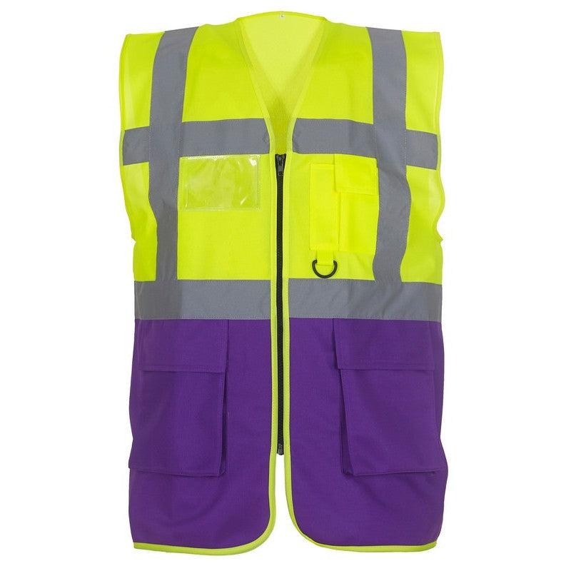 Yoko YK103 Hi-Viz Executive Waistcoat Vest 2 Tone