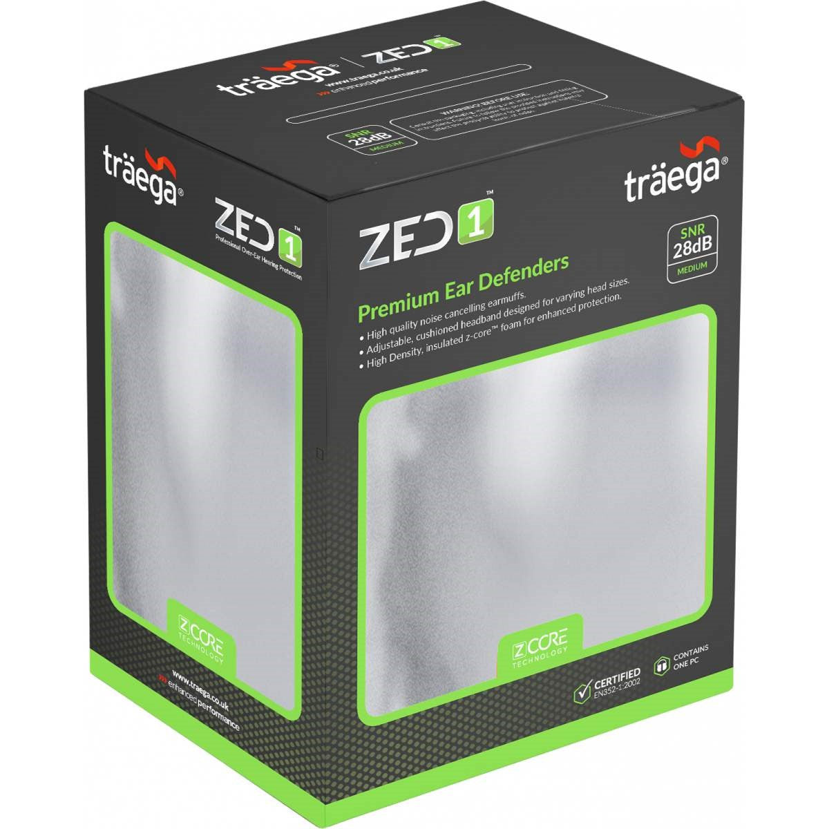 Traega ZED1 Premium Ear Defenders - 28 SNR