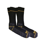 DeWalt Hydro Sock Twin Pair Pack - Black Grey High Quality Work Socks with Defined Heel and Toe for Superior Fit