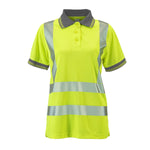 Ladies Savannah Hi-Viz Short Sleeve yellow Polo Shirt Class 1/2