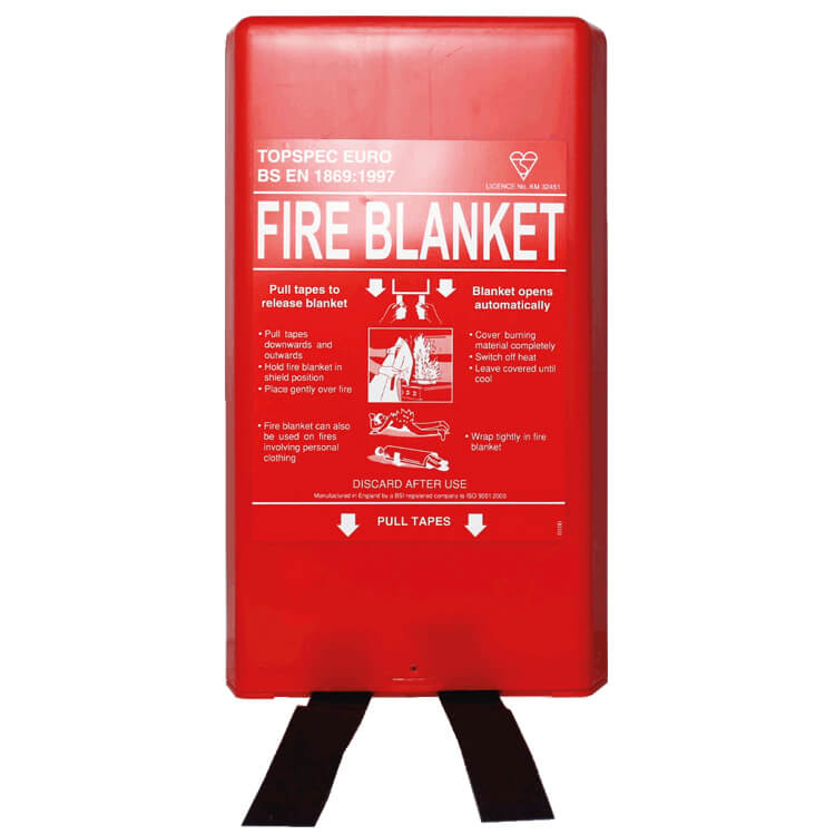 1.2m x 1.8m Fire Blanket in Durable Wall-Mounted Case â€“ Certified to BS EN 1869:1997