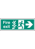 htm fire exit safety sign - right