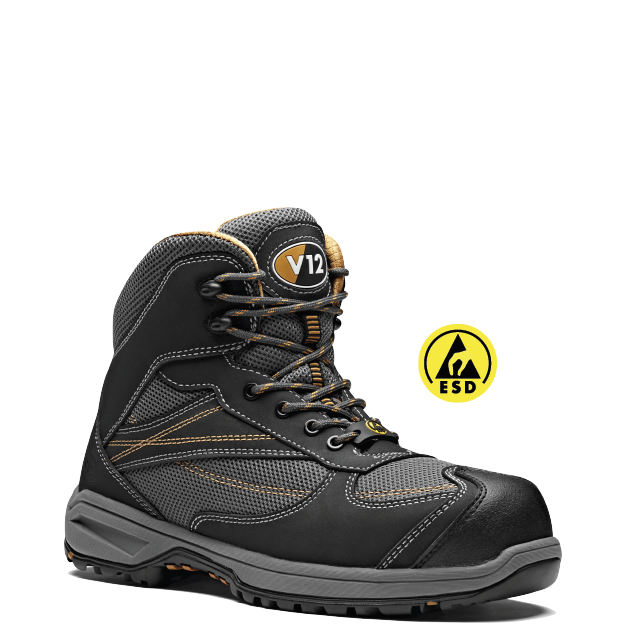 V12 V1940 Torque Grey Metal-Free ESD Safety Hiker Boot Vegan Friendly