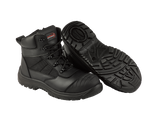 A16-TITAN S3 Black Leather Zip Side Safety Boots â€“ Steel Toe, SRC Rated