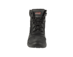 A16-TITAN S3 Black Leather Zip Side Safety Boots â€“ Steel Toe, SRC Rated