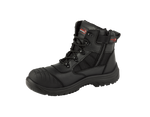A16-TITAN S3 Black Leather Zip Side Safety Boots â€“ Steel Toe, SRC Rated